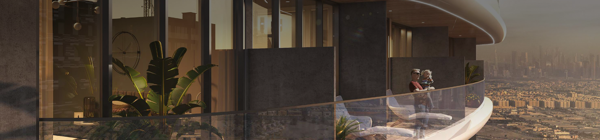 Dubai skyline balcony